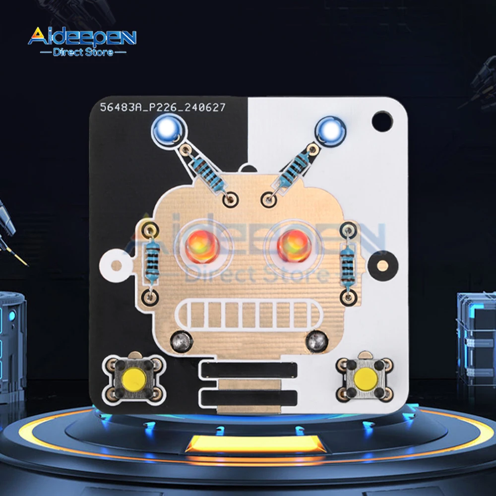 Kit elettronico fai-da-te Robot LED Componenti kit di saldatura fai-da-te Progetto di apprendimento elettronico fai-da-te (senza batteria) - immagine 2