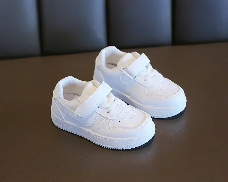 Description Picture 6 of itemChildren Comfort Sports Shoes Kids Classic Solid Color Hook and Loop Sneakers Thick Soft Sole Running Shoe Breathable Flat Shoes