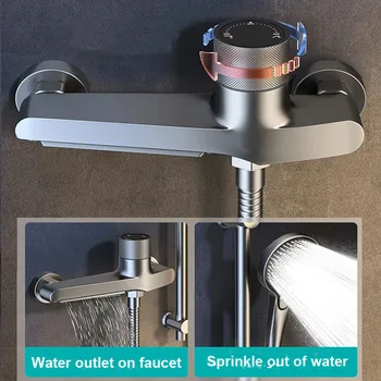 ก๊อกน้ําห้องน้ําวาล์วผสมทองเหลืองชุดฝักบัวอ่างอาบน้ําผสมสวิทช์ก๊อกน้ําร้อนและเย็นก๊อกน้ํา 1