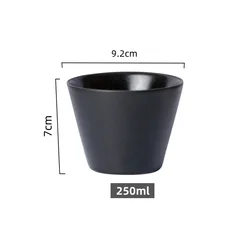 Ceramic Coffee Mug - Simple Solid Color High - Quality Espresso and Tea Cup (Black - 250ML)