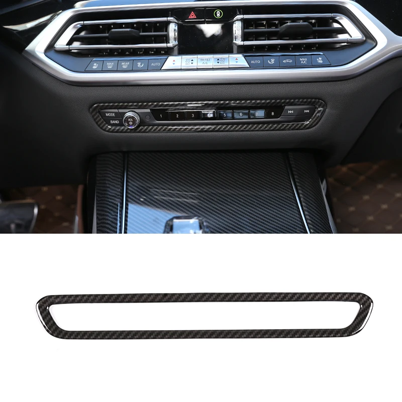 

For BMW X5 G05 X7 G07 2019-2022 ABS Carbon Fiber Car Inner Center Console Volume Button Decoration Frame Cover Auto Accessories