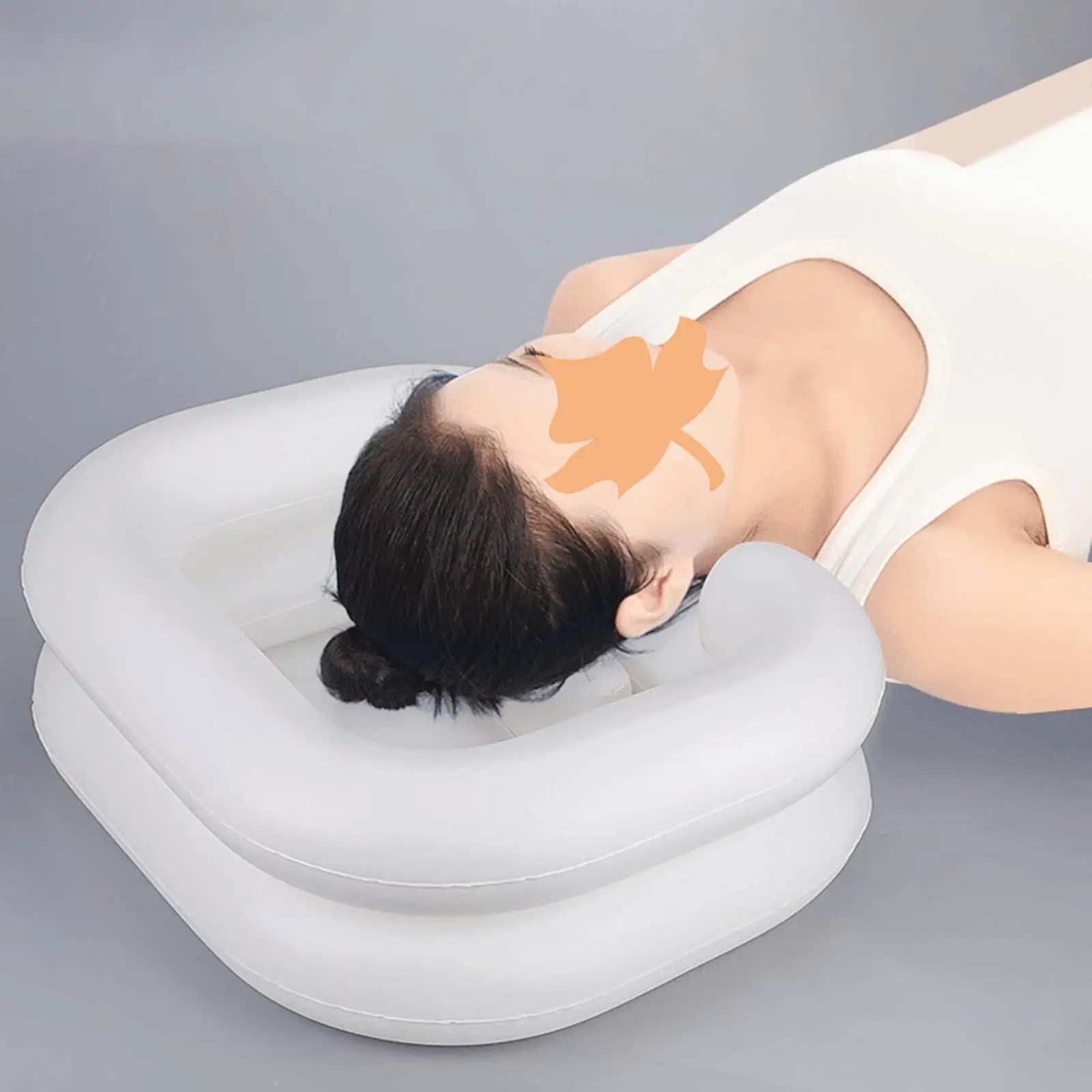Inflatable Shampoo bowl Bed Hair Wash Bowl with Pillow Elderly Travel ...