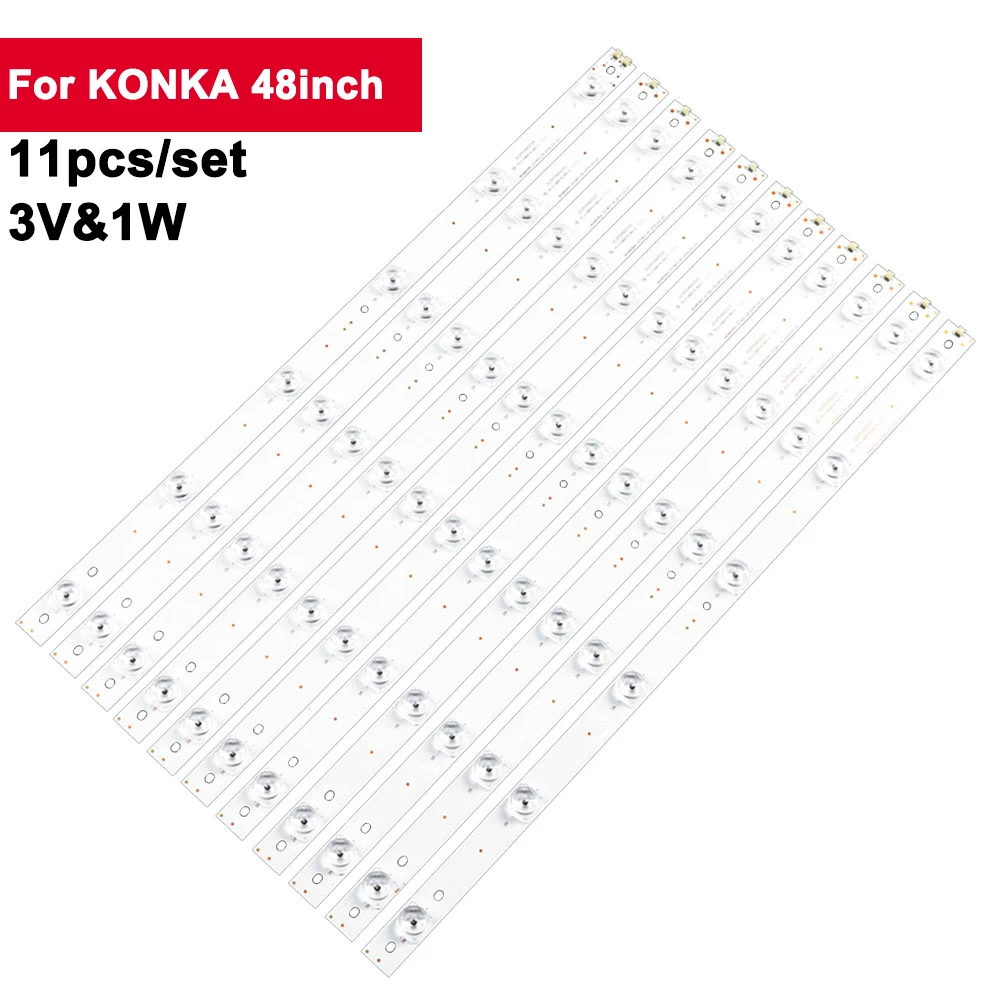 

495mm 11Pcs/Set Led TV Backlight Strip For KONKA 48inch 3V 1W Led Strip Bar Light KL48PH305U 303MS480034