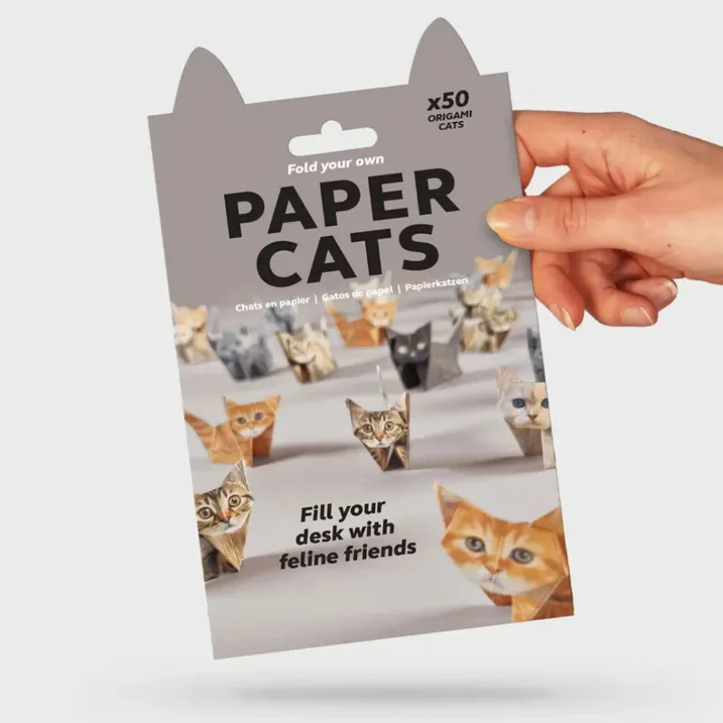 50 Blatt Origami-Papier für Katzen und Hunde, Kunsthandwerk, Party, DIY-Dekoration, handgeschöpftes Papier, Faltset, Weihnachtsgeschenke für Katzen- und Hundelegeisterte – Detail 6