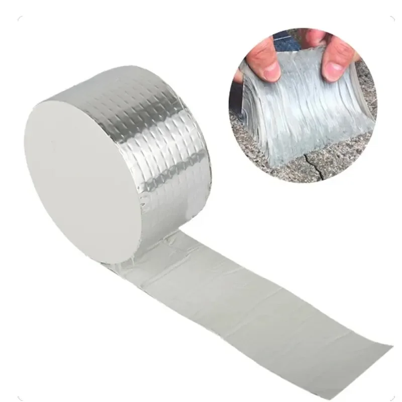 1 Roll Butyl Tape Self-adhesive Waterproof Aluminum Foil Leak Plugging Color Steel Roof Leak Repair Material Handwork Self Adhesive Tape