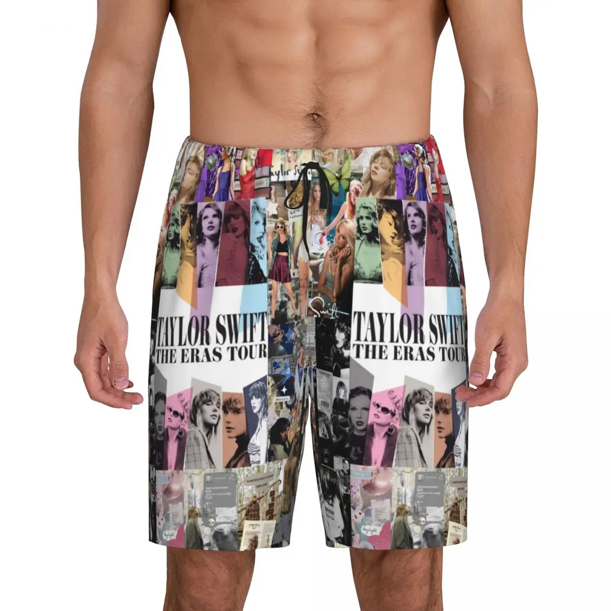 Custom Print Men\'s Taylor American Singer Swift Pajama Bottoms Sleepwear Pjs Sleep Shorts with Pockets