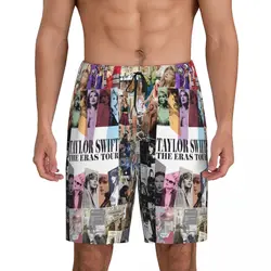 Custom Print Men's Taylor American Singer Swift Pajama Bottoms Sleepwear Pjs Sleep Shorts with Pockets