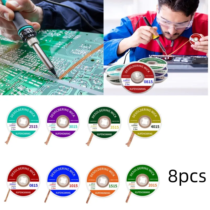 

Desoldering Wick 0.8-4.0mm Braid Solder Remover Wick Wire Welding Tin Sucker Cable Lead Cord Flux Hardware Tools Welding Wires