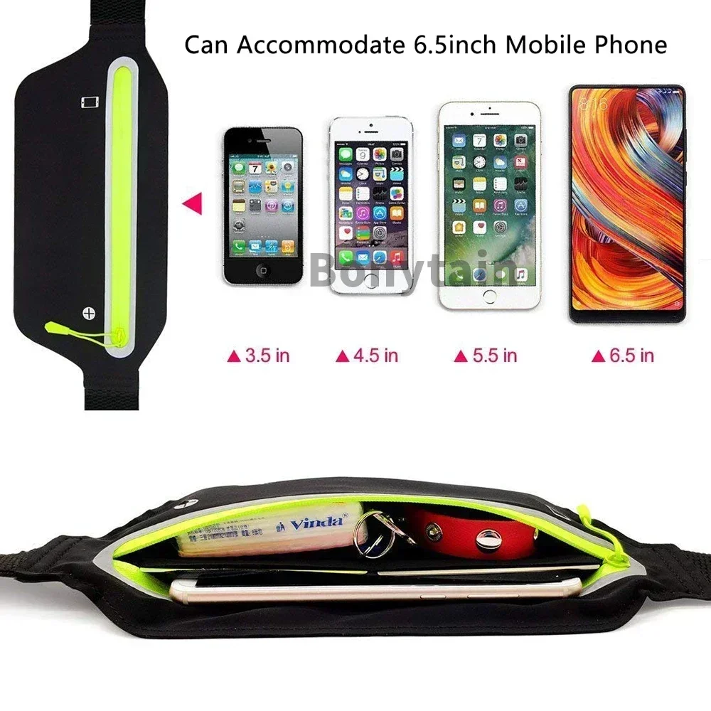 Outdoor Fitness Ultra-thin Mobile Phone Waist Bag Elastic Sports Running Bag Waterproof Close-fitting Coin Card Holder Belt