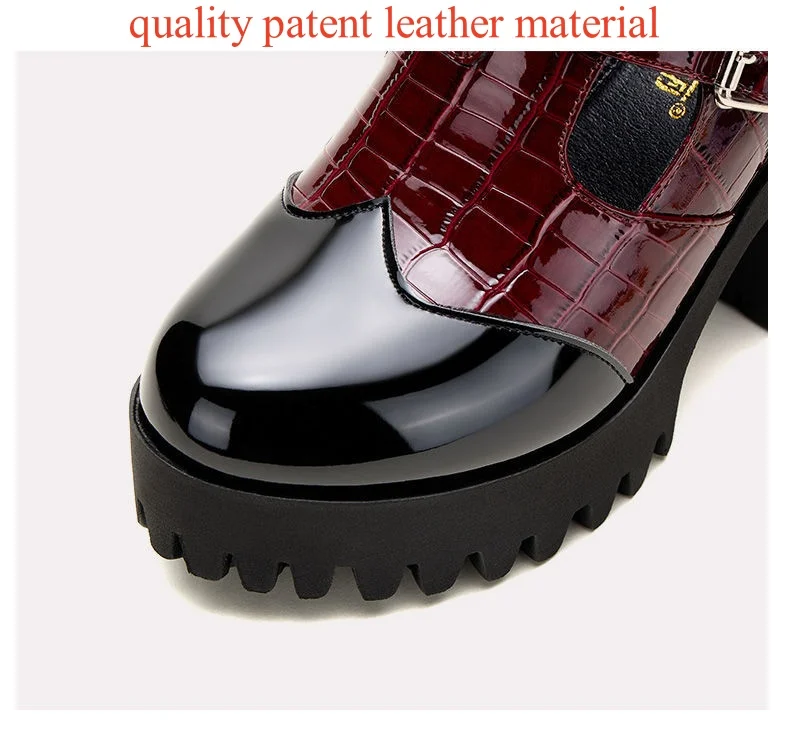 10cm Small Size 32-42 Deep Mouth Bright Leather Mary Janes Women's Platform Pumps 2025 Fall Block High Heels Shoes Office Model S2cd2f331d02c4516a9e10421c8a894387