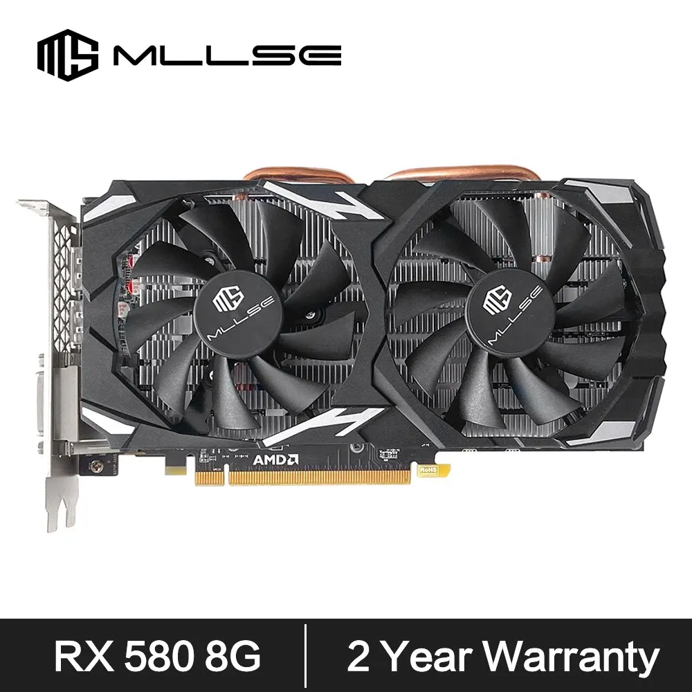 MLLSE AMD RX 580 8GB 2048SP Gaming Graphics Card GDDR5 256Bit PCI-E 3.0 ...
