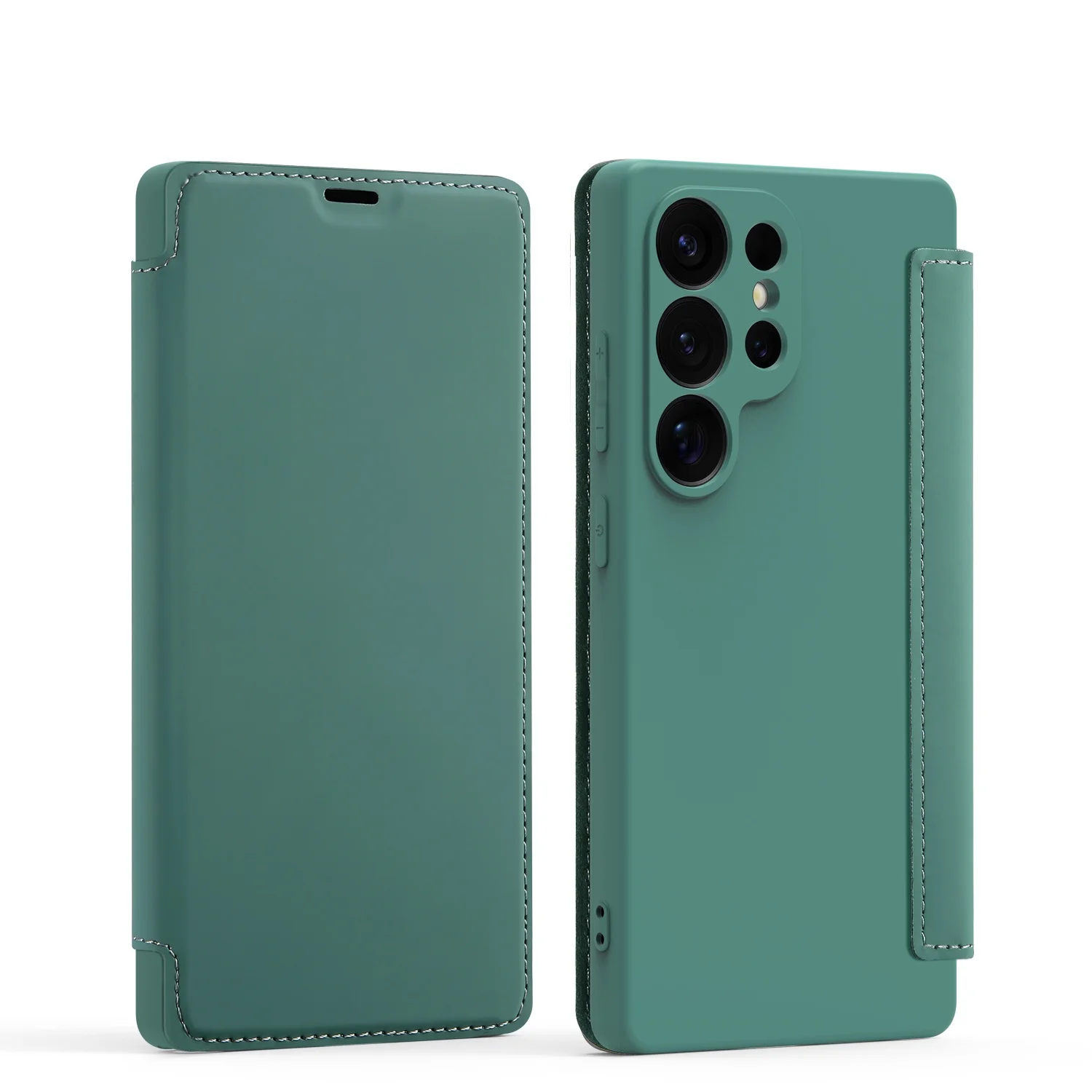 Luxury Flip Leather Wallet Case with Card Pocket and Shockproof Silicone Shell