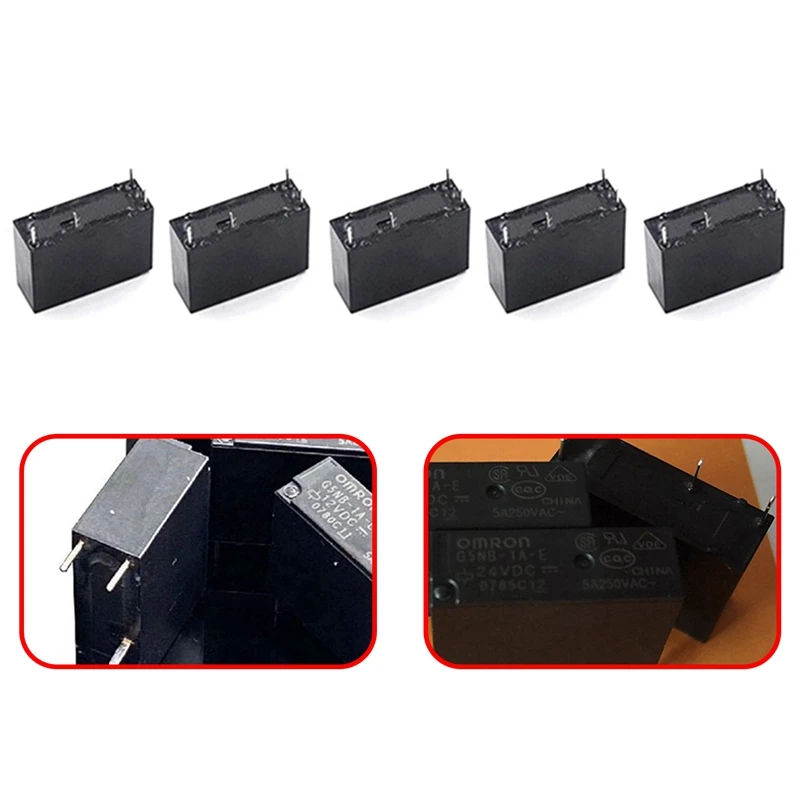 

5 шт., новинка, Φ 05VDC 12VDC 24VDC 24V 4-Pin 3A Mini G5NB реле, Φ AC переменный ток, AC DIP4