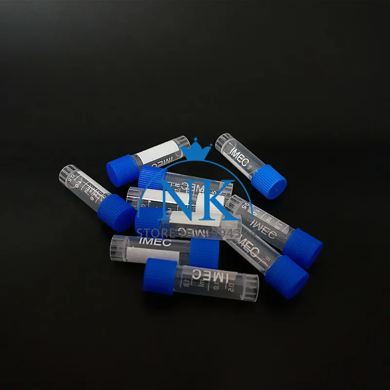 500Pcs/Lot 1.8ml(2ml) Cryovial Cryopreservation Tube Cryogenic Vials Plastic Reagent Bottle With Silica Gel Washer