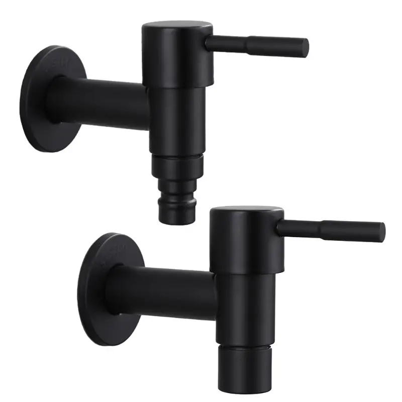 Stainless Steel Faucet Wall Mounted Washing Machine Tap Bath Toilet Mop Pool Water Taps for Outdoor Garden Bathroom Dropship