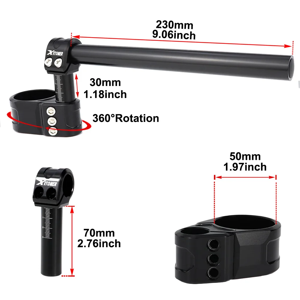 Adjustable Handlebar CNC Clip-On Handle Bar Raiser Universal Fit