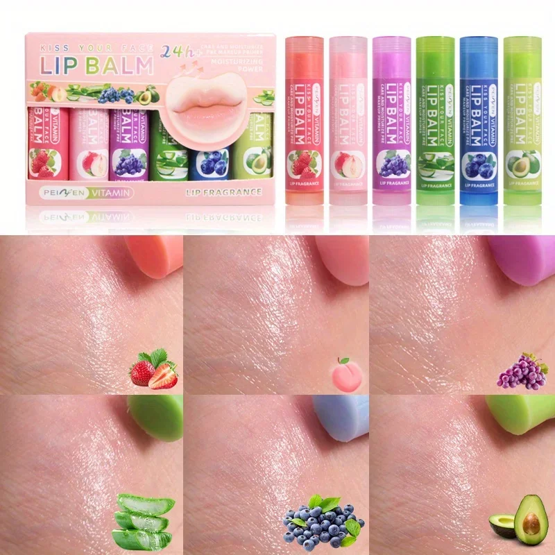 Fruity lip balm boxed, moisturizing, moisturizing, anti-drying and cracking, fading lip pattern makeup 6