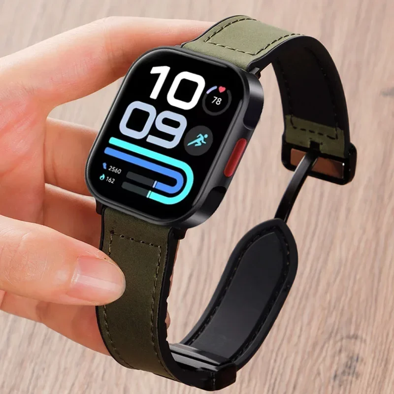 Magnetic Leather and Silicone Hybrid Strap