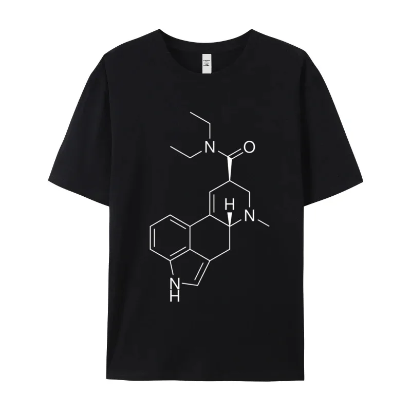 LSD Molecule T-Shirt__20406 Funny T-Shirt Grandpa 100% Cotton Father Day Tops & Tees Tee Shirts Short Sleeve Classic Crew Neck LSD Molecule T-Shirt__20406 black