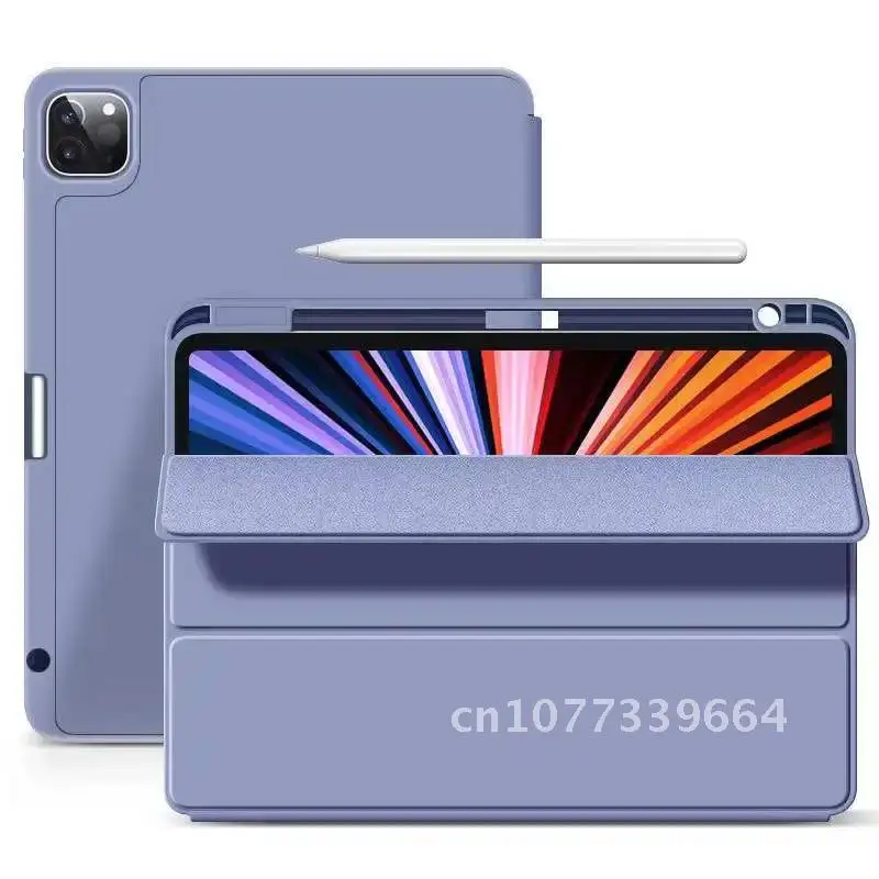 

2021 iPad 10.2 Pro 11 12 9 Case Cover with Pencil Holder for iPad 9.7 Air 4 3 10.5 10.9 12.9 Mini 5 6, Support Wireless Charging