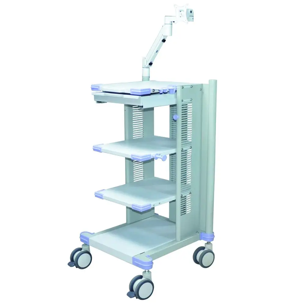 

Medical Cart with Universal Wheels Endoscopy Trolley