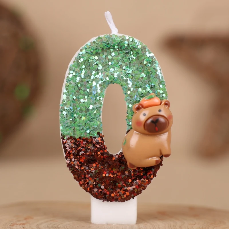 3D Zahl Kerzen Kuchen Dekorieren Capybara Thema 0-9 Zahl Kerzen Kuchen Topper Geburtstag Party Kuchen Dekoration – Detail 1