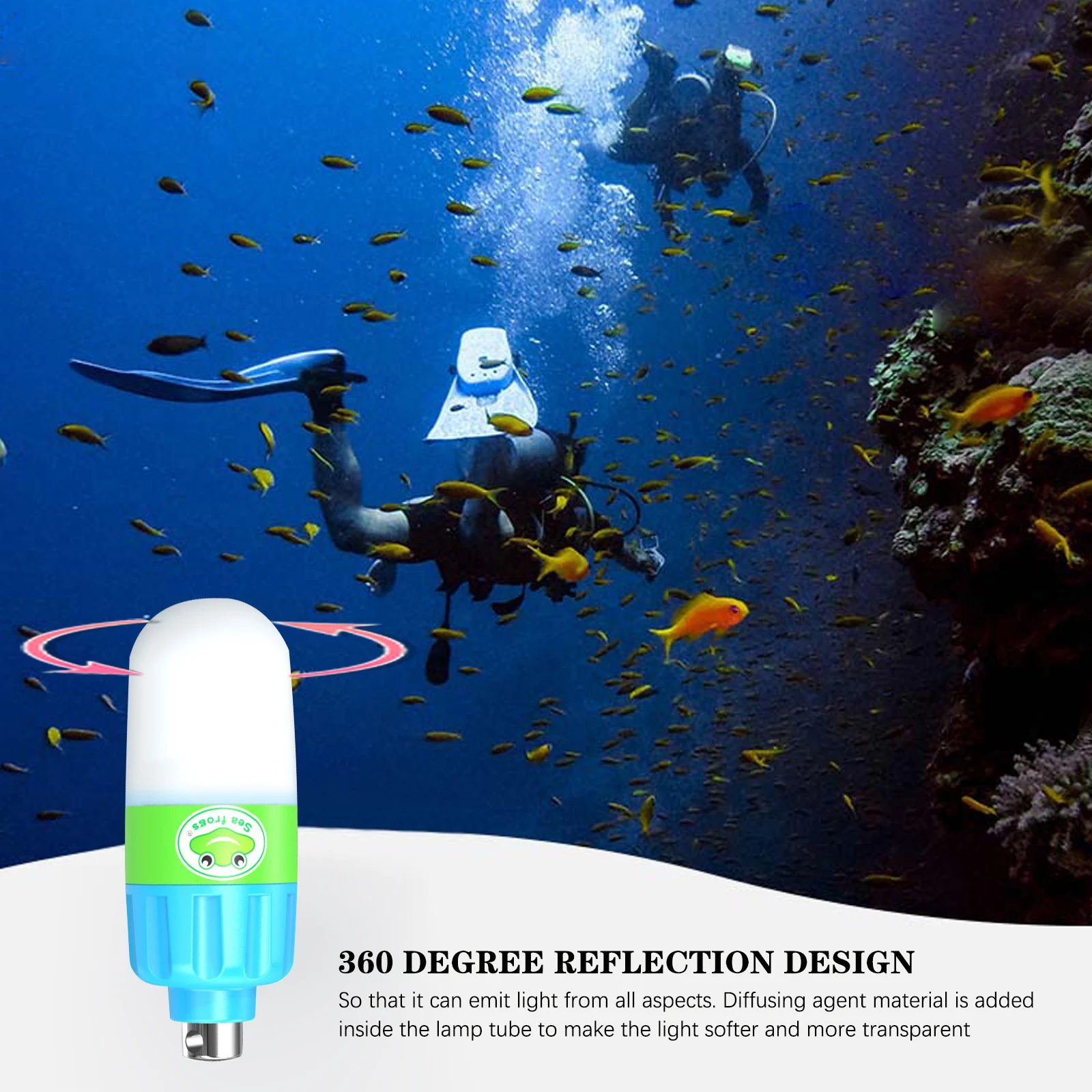 미니 손전등 수중 40m 스쿠버 다이빙 안전 신호등 야간 다이빙 마커 LED 비콘 경고 무작위 색상 신호등