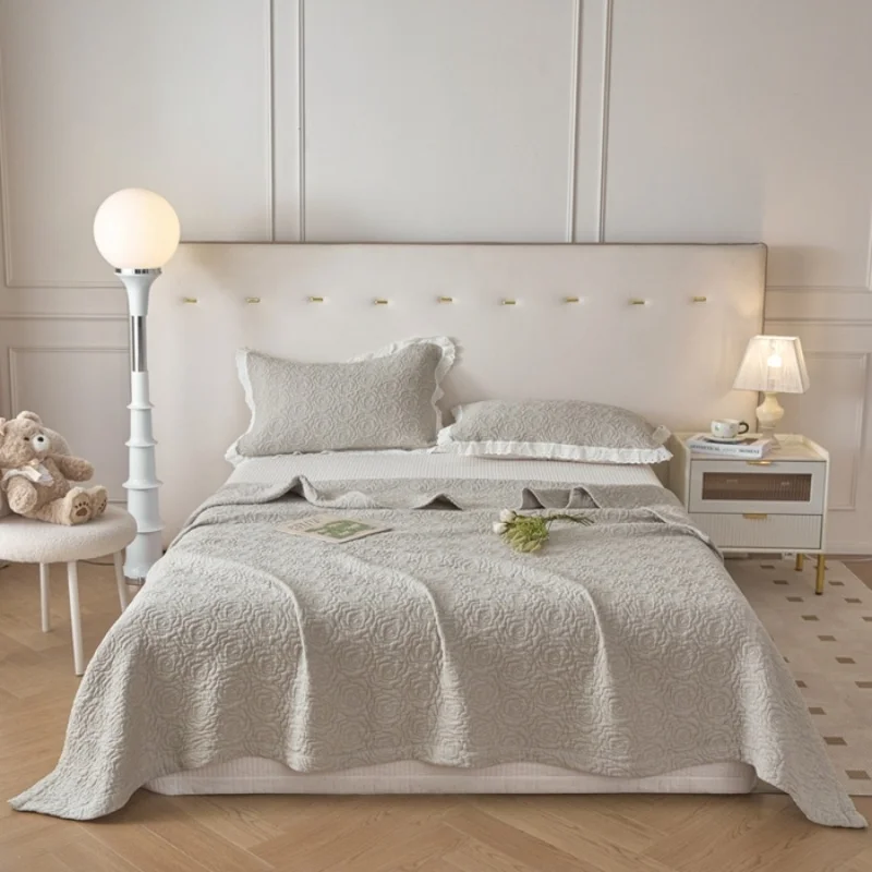 Atmungsaktive Decke aus reiner Baumwolle, gesteppt, mit Herz- und Rosenmuster, für Sofa, Flugzeug, Baby, Erwachsene, Sommerdecke, Dropshipping – Detail 2