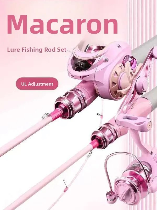 New aron Pink Carbon  Uli Rod UL Tuning Full Set Spinning Wheel Micro Fiing Rod Lightweight Portable Outdoor Campin...