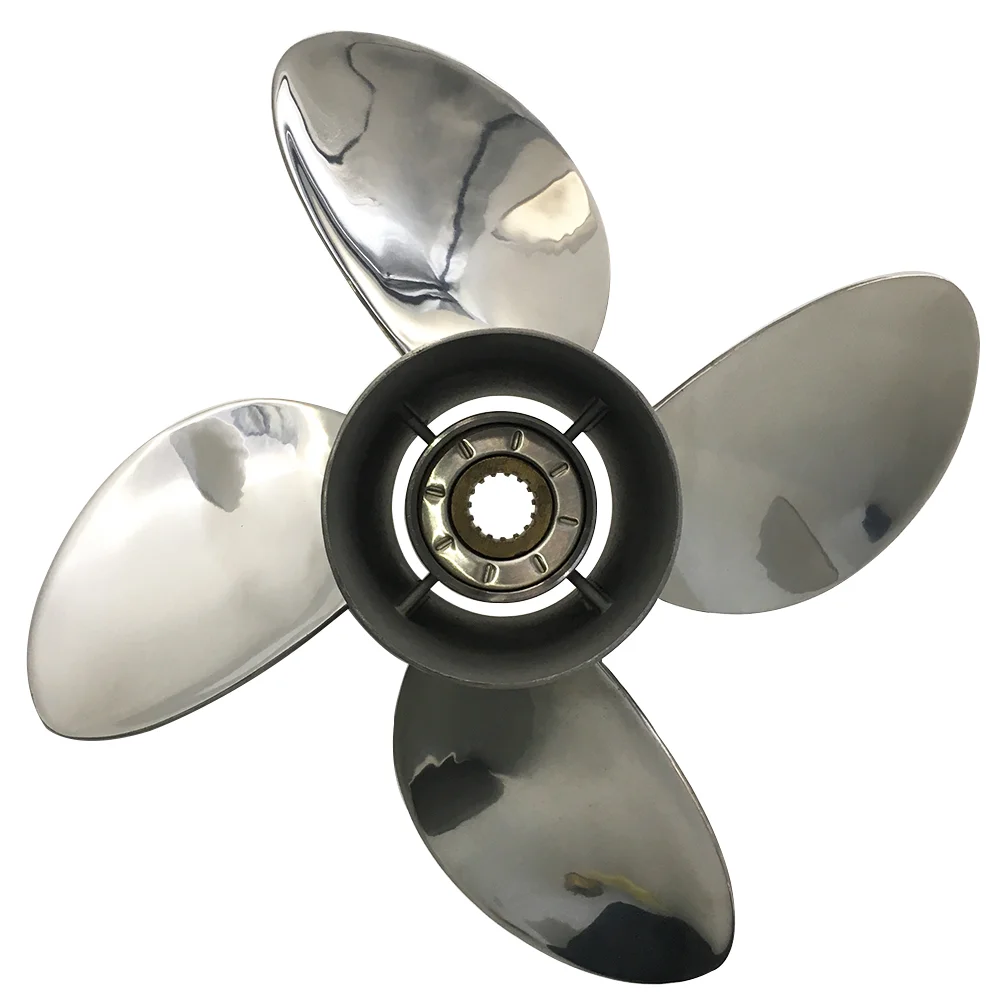 

4 Blades STAINLESS STEEL Propeller MARINE PROPELLER Mathed For SUZUKI DF90,115,DF140HP 13 X19 OUTBOARD PROPELLER