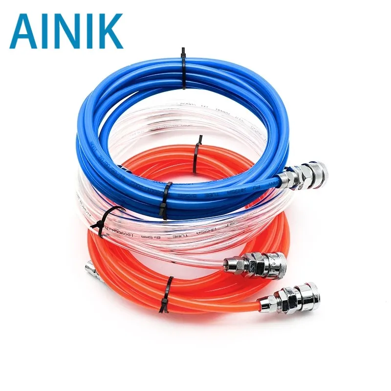 5M Pneumatic Pipe Air Compressor Hose 5*8mm With Quick Connector Straight  Tube High Pressure Flexible PE Pipe - AliExpress