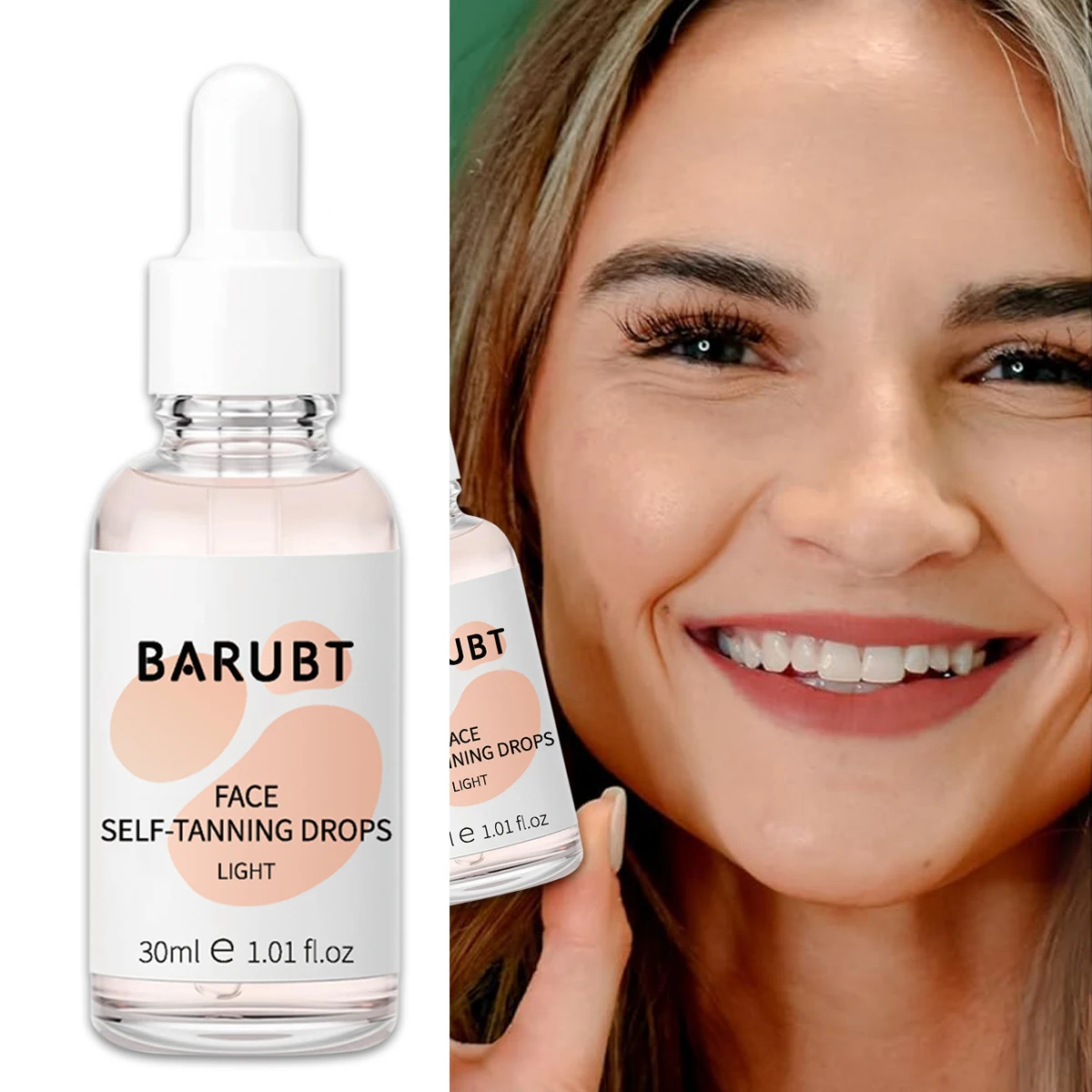 Sun-free tanning drops without irritation wheat-colored bronze skin moisturizes no odor
