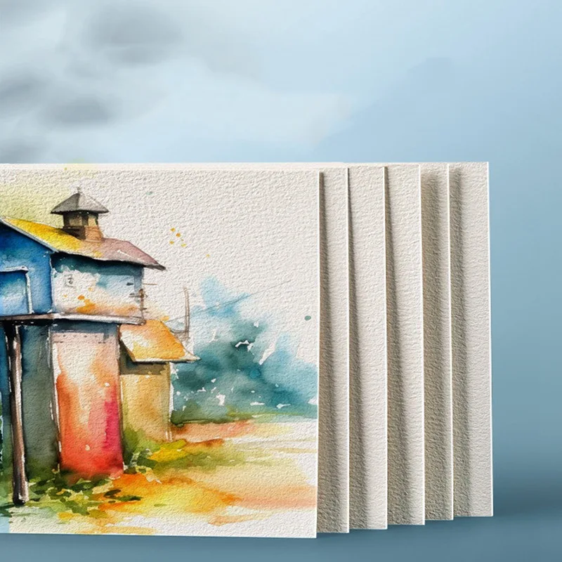 Quadratisches/rundes Aquarellpapier, 300 g, 25 Blatt, professionelles Aquarellpapier, Postkarte zum Malen, Schulbedarf – Detail 2