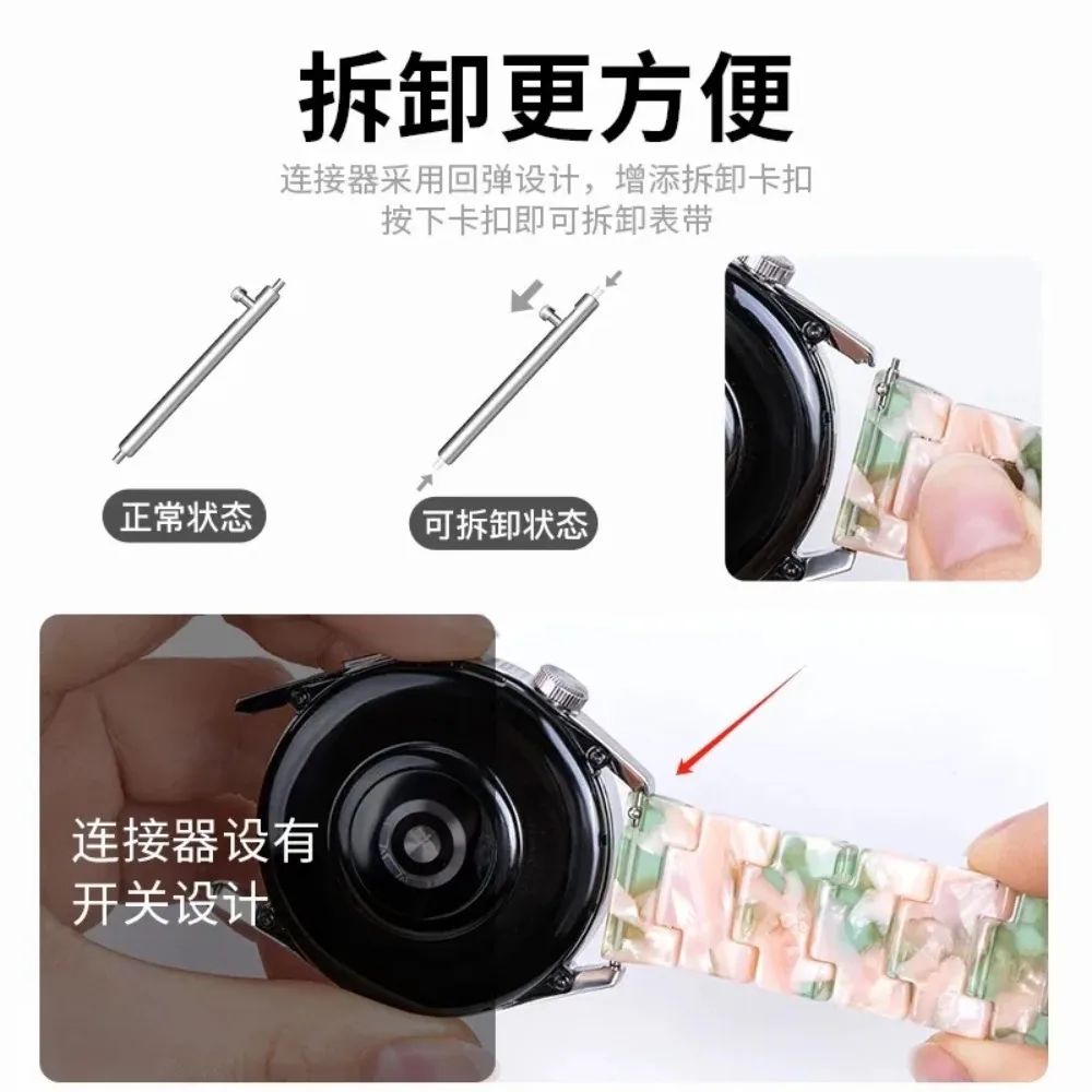 Comfortable Resin Strap Bracelet - 20mm & 22mm - for Smartwatches
