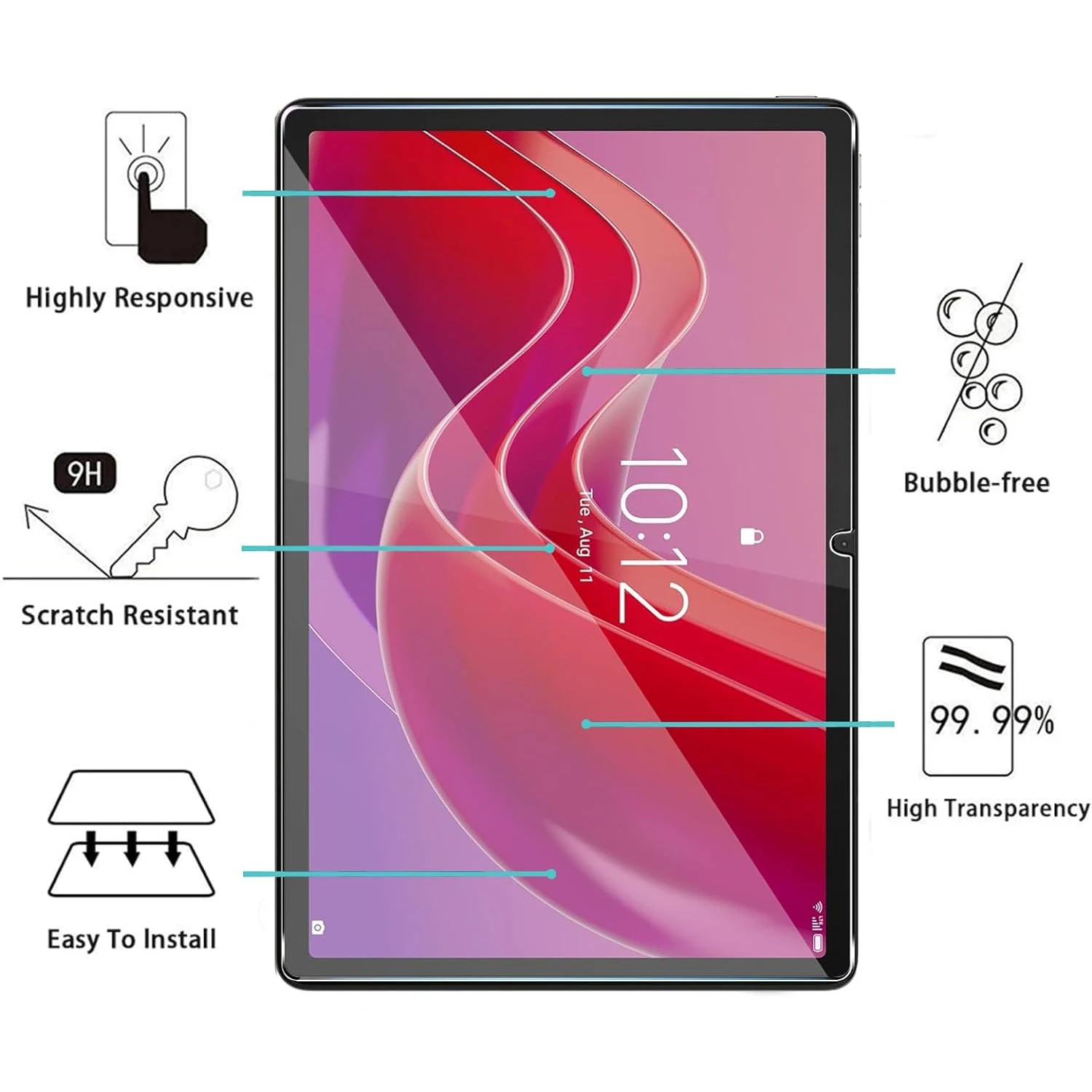2-Pack 9H Tempered Glass Clear Anti-Scratch Screen Protector