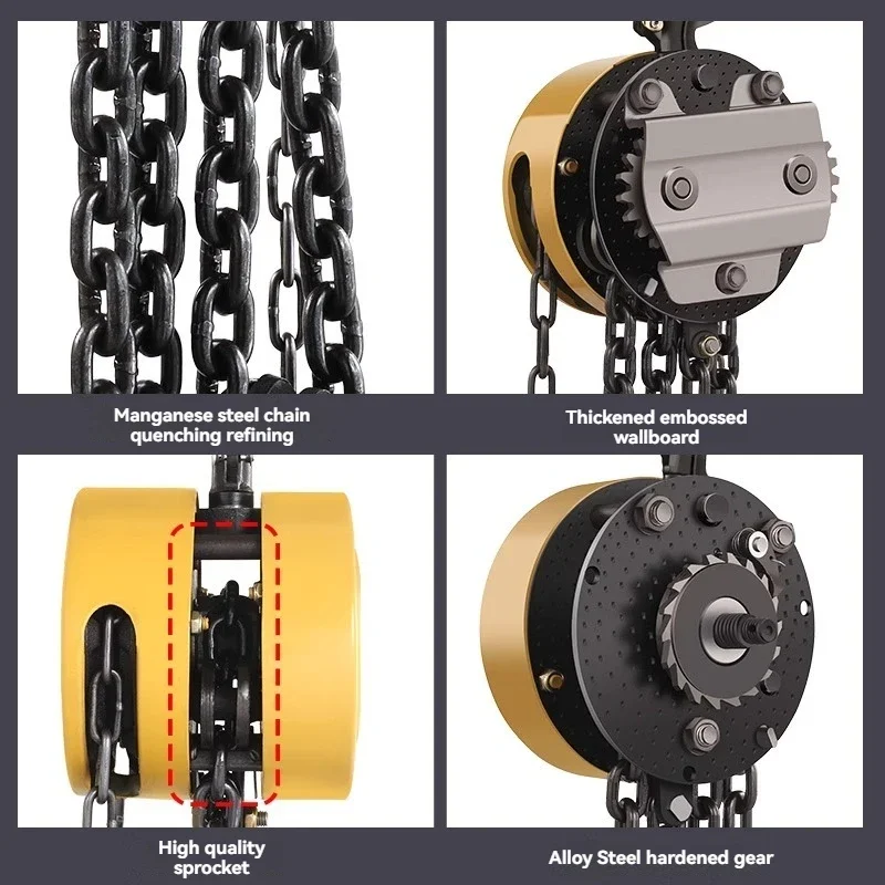 1T 3M 6M Hand Lifting Chain Lifting Crane Pulled Hoist, 2-ton, 1-ton Circular Hoist Reverse Chain Hoist