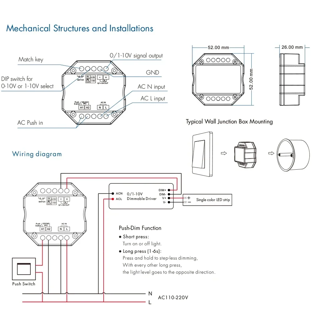 0/1-10V Tuya Smart WiFi Zigbee LED Dimmer Controller Push Dimmer R11/L1(WT)/L1(WZ)/RT6/TW1 Smart Life APP Control 110V 220V 230V smart light switch,led dimmer switch,led dimmer controller,smart dimmer switch,lamp dimmer