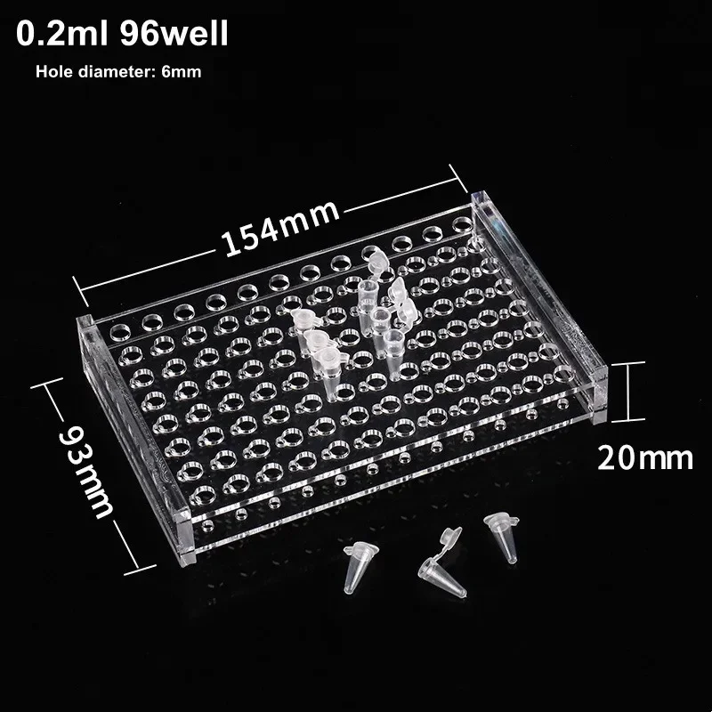 Plexiglass Rack For PCR Tube 0.2 0.5 ml Plexiglass Stand Up To 40 Tubes Transparent Centrifuge Tube Holder Diameter 4mm 6mm /1PK