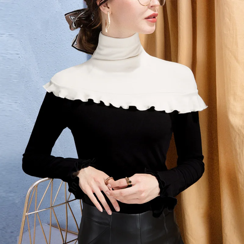 

Женские топы высокого качества 2023 футболка с оборкой женская одежда осень-зима сексуальный укороченный топ одежда модные повседневные блузки Y2k для девушек