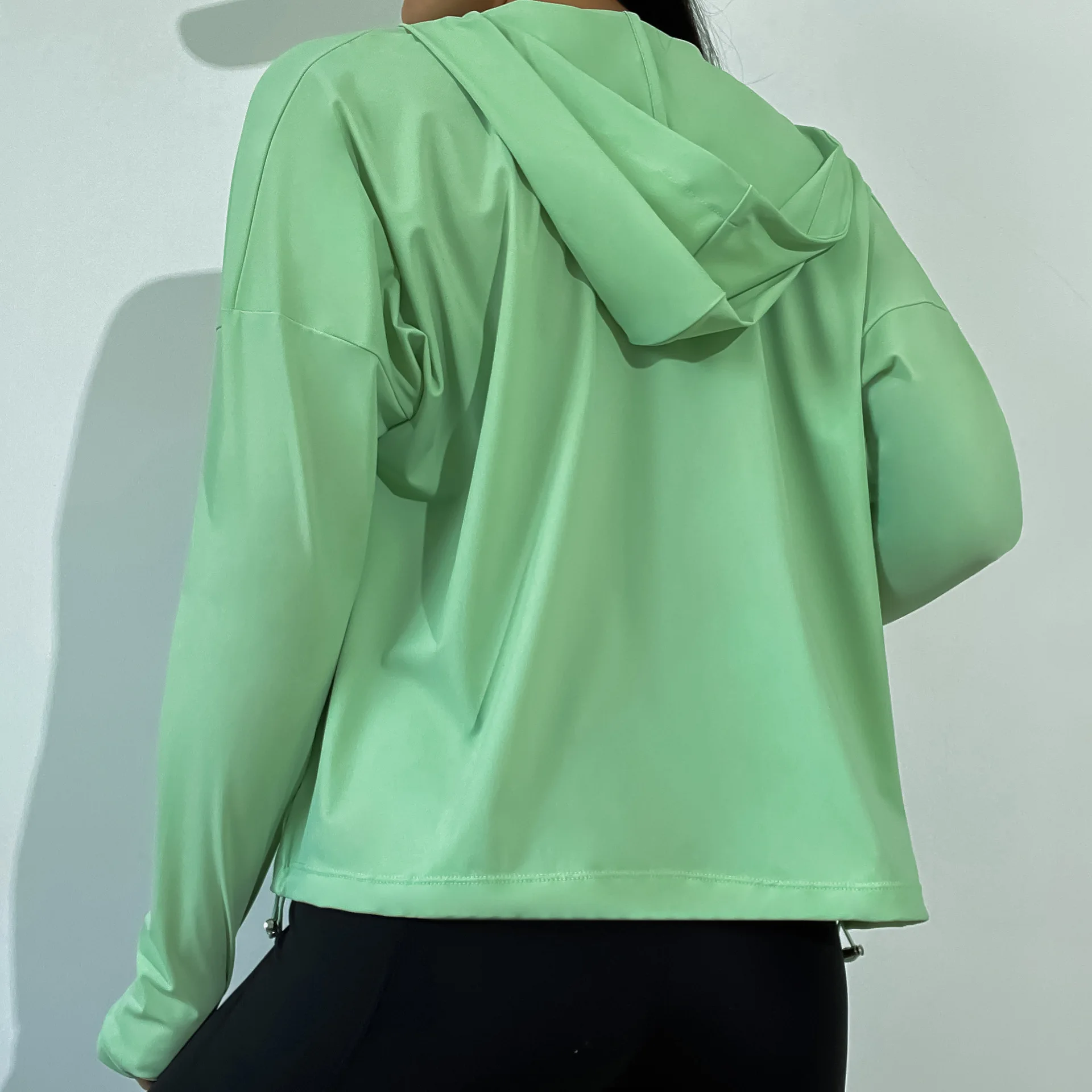 Yoga Workout Top Long Sleeve Activewear UV Protection Hooded Women's Clothing Fitness Tennis Jacket Gym Wear Running Training
