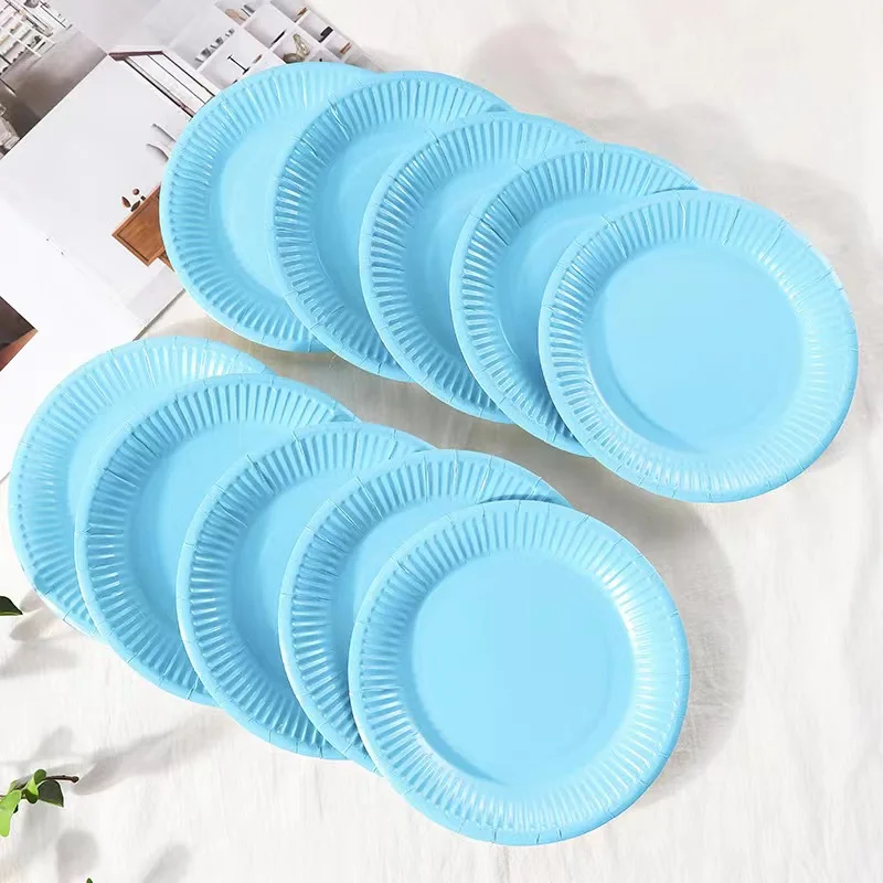 Solid Disposable Tableware Set, Party Supplies, Paper Plates