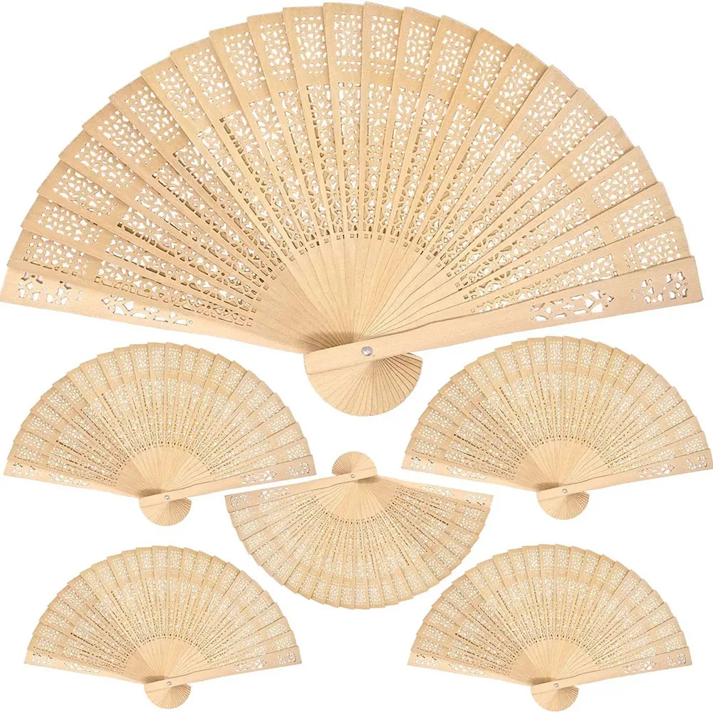 Folding Hand Fan Sandalwood Hand Fan Plain Chinese Wooden Fan Decorating Weddings Dances Gifts Parties Vintage