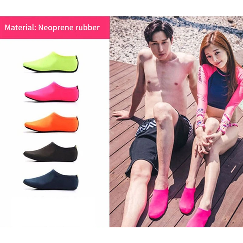 

1 pair Barefoot Quick-Dry Aqua Socks Unisex Swimming Non-Slip Snorkeling Deep Diving Warm Waterproof Beach Socks Shoes