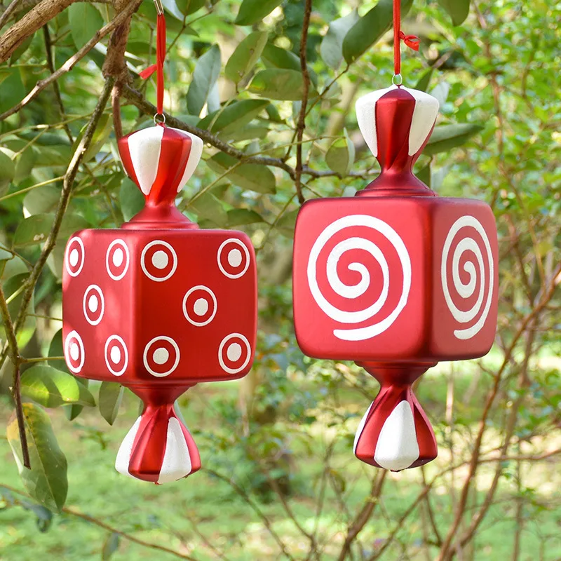 20-40cm Christmas candy hanging window bar Christmas atmosphere decoration tree red and white candy decoration