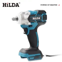HILDA 18V Cordless Impact Wrench Brushless High Torque Impact 1/2 Inch Car Wrench Power Tools