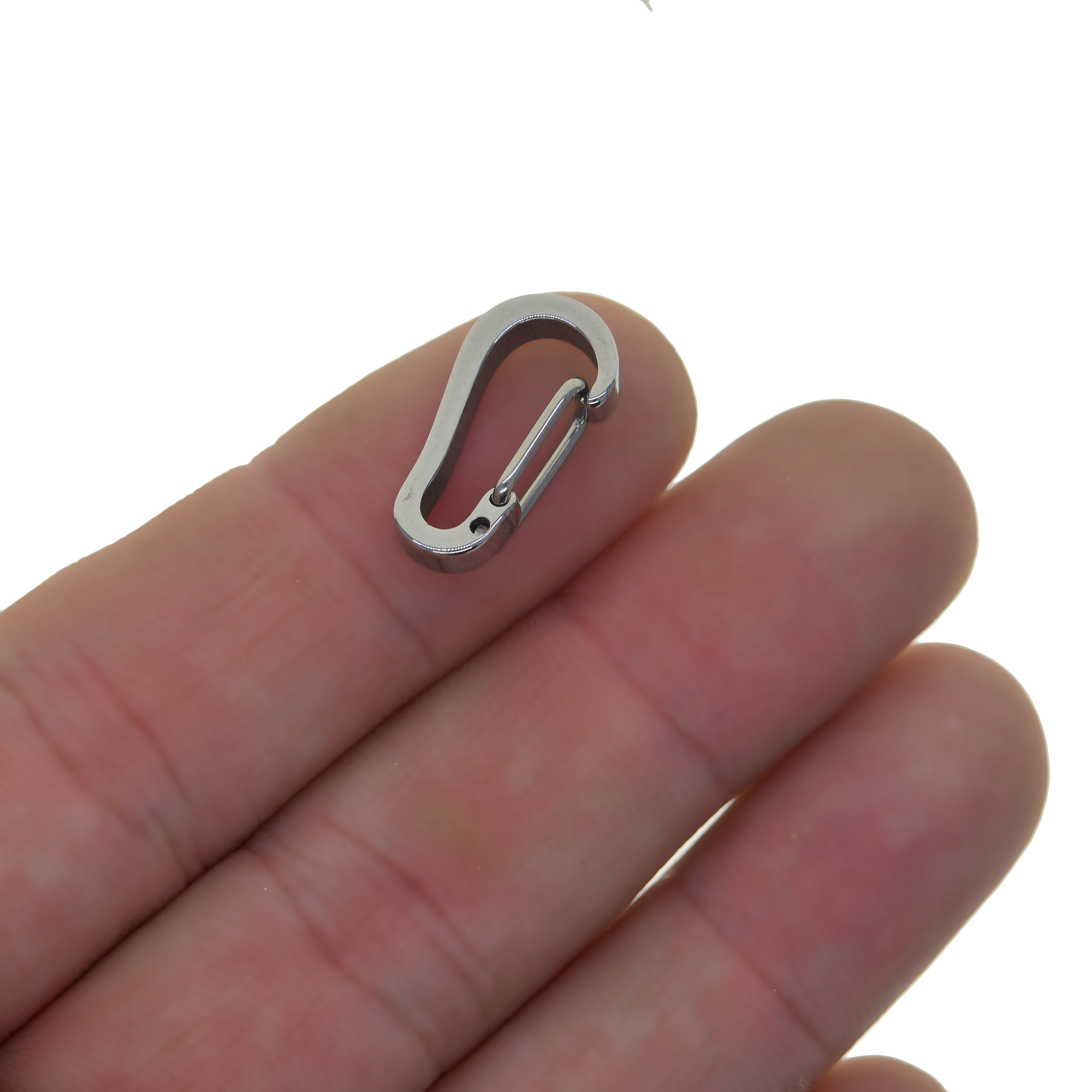 10pcs Small mini tiny Super strong 0.8inch solid stainless steel spring snap hook quick release carabiner paracord link FOB EDC