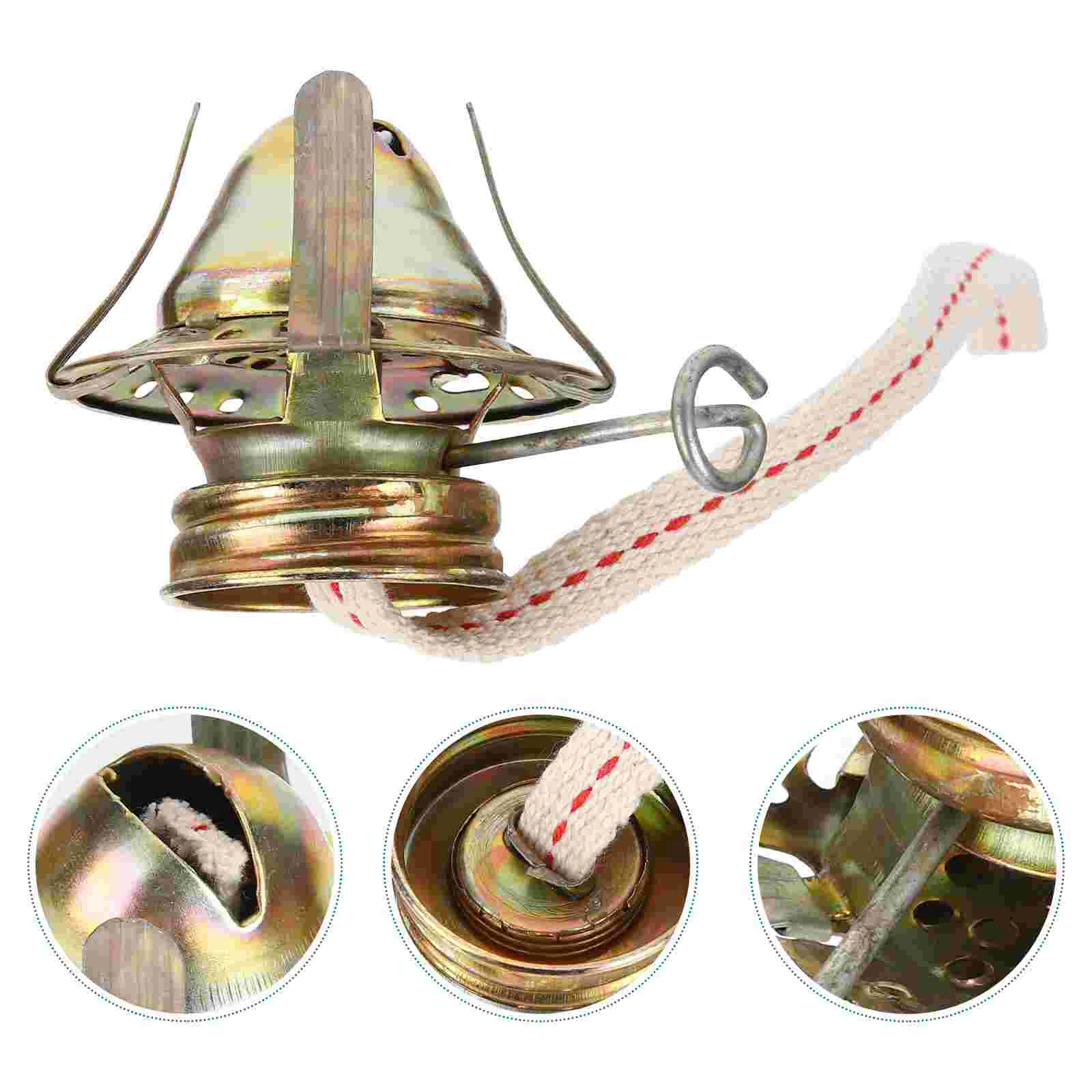 

2 Pcs Kerosene Lamp Holder Parts Component Oil Burners Metal Accessory Wicks for Lamps