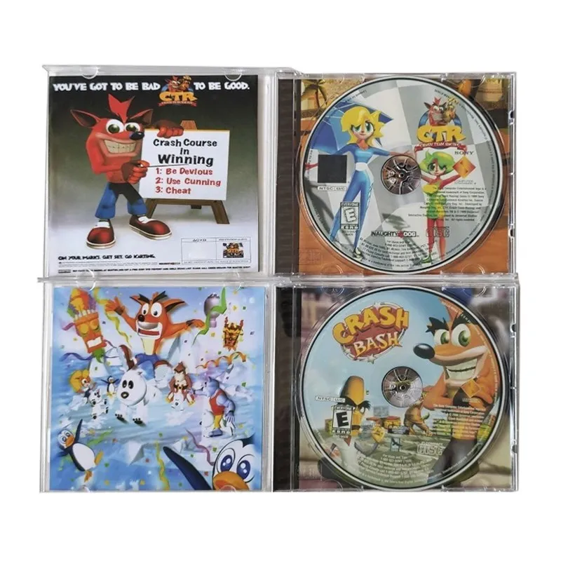 PS1 복사 게임 디스크 크래시 밴디쿨 시리즈 잠금 해제 콘솔 스테이션 1 레트로 광학 드라이버 비디오 게임기 부품