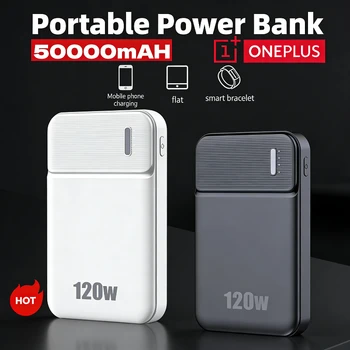 ONEPLUS 120W 50000mAh Power Bank Grande capacità Ricarica super veloce Display digitale Batteria esterna Caricatore portatile per iPhone