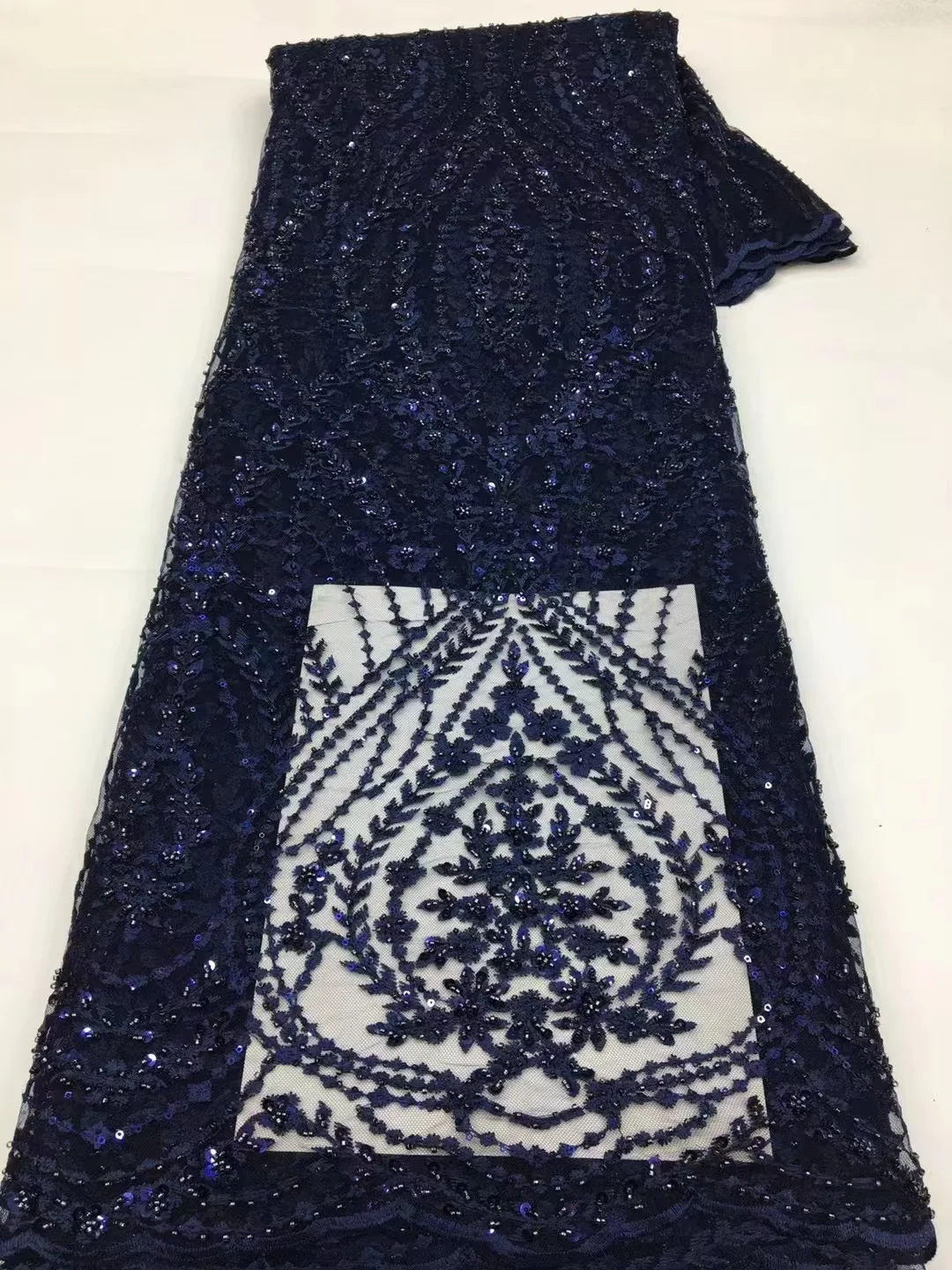 

Sequins beades Lace Fabrics 2023 Nigerian Net Mesh Lace Fabric High Quality African French Sequence Lace Fabric For Party